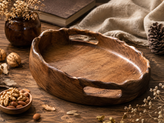 سینی چوبی گردو مدل دفرمه