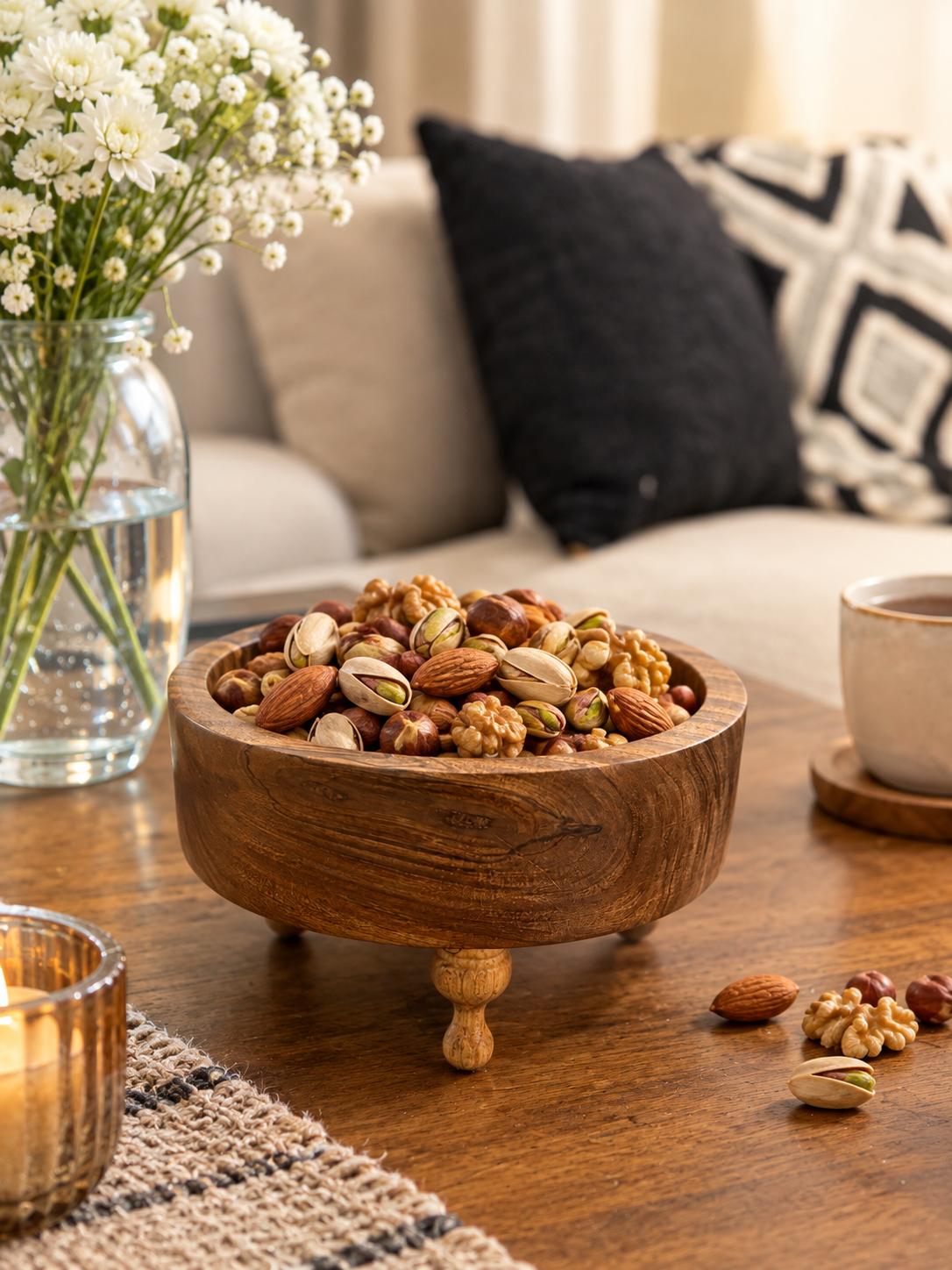 آجیل خوری پایه دار چوبی