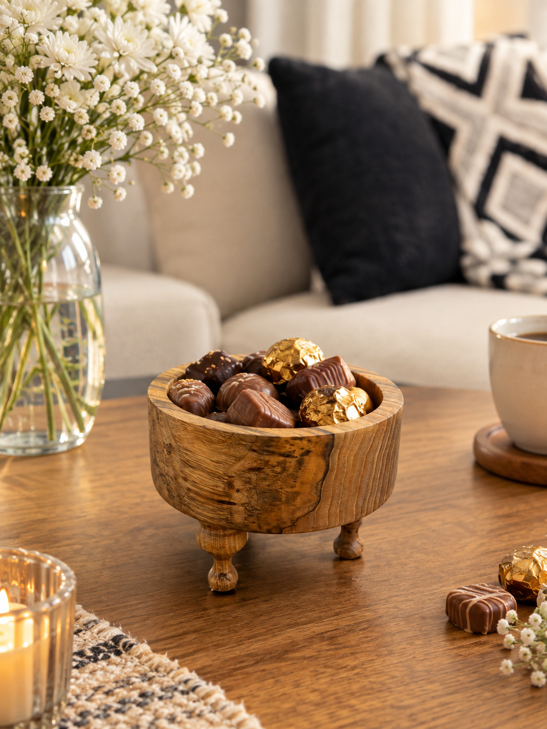 شکلات خوری پایه دار چوبی