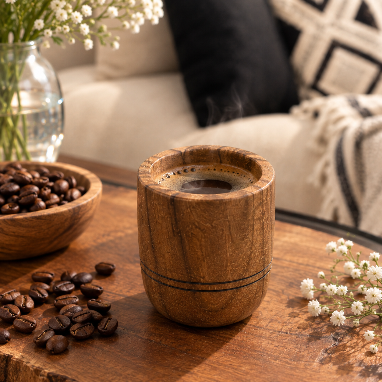 شات قهوه چوبی