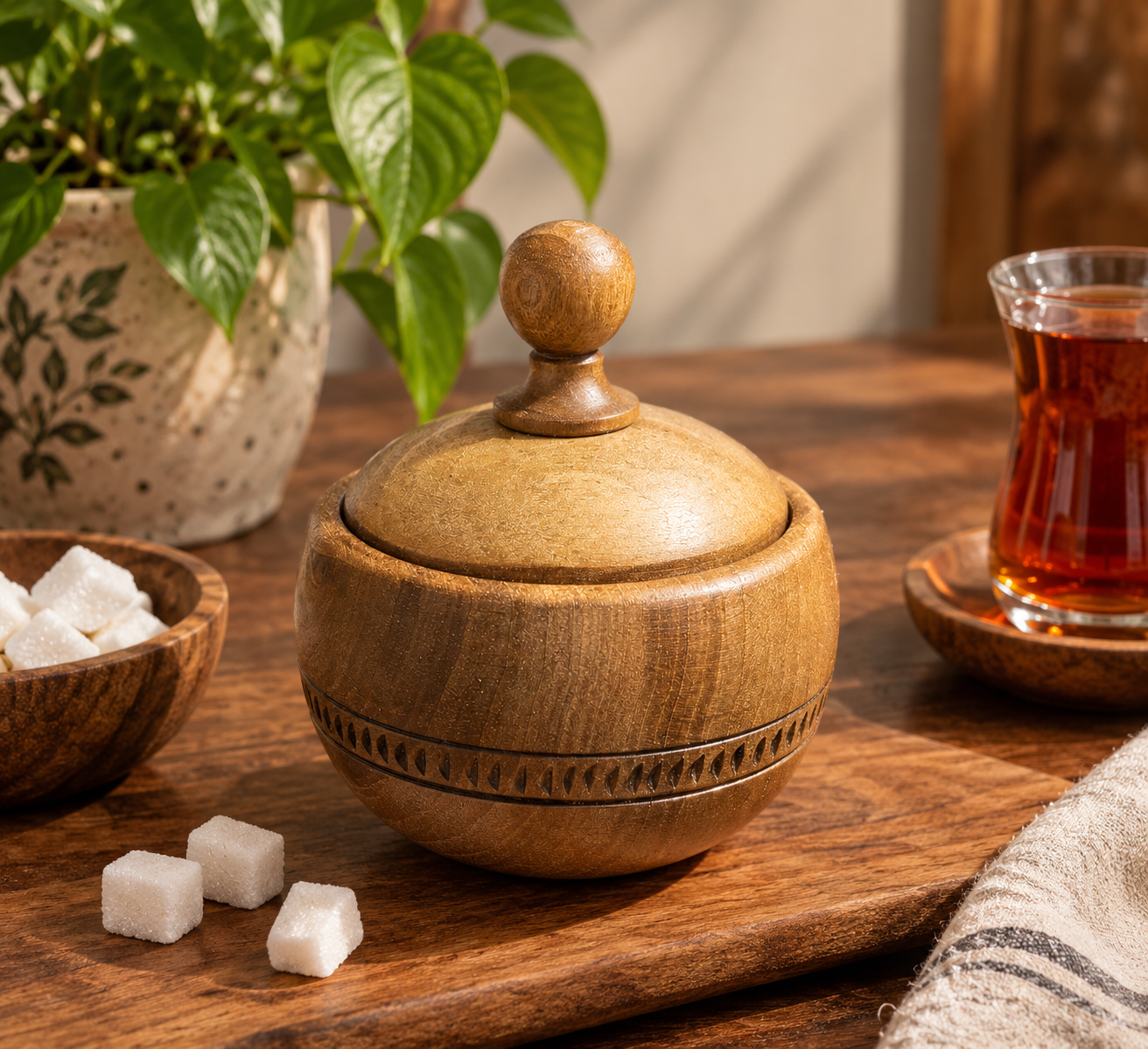 قندان چوبی گردو